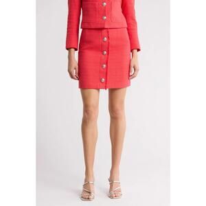 VERONICA BEARD Melia Tweed Orange Mini Skirt